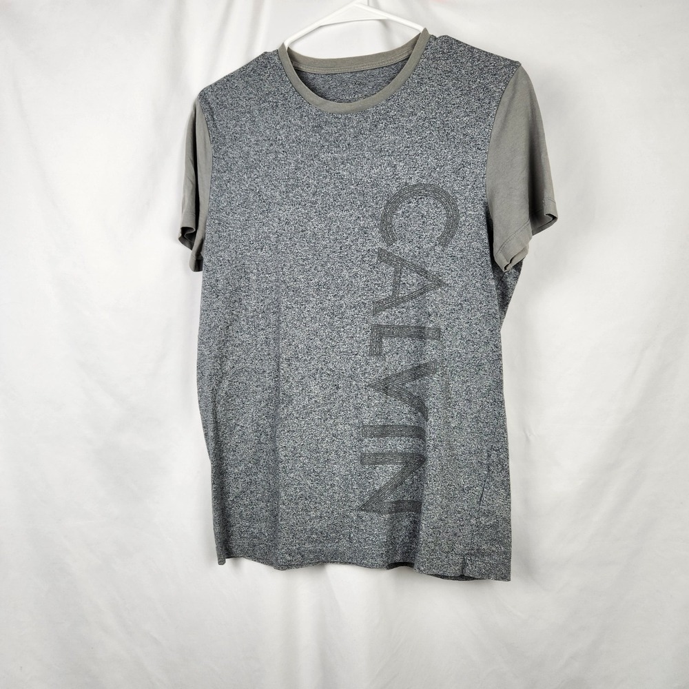 Calvin Klein Women's Logo Gray Short‎ Sleeve T-shirt Size Small